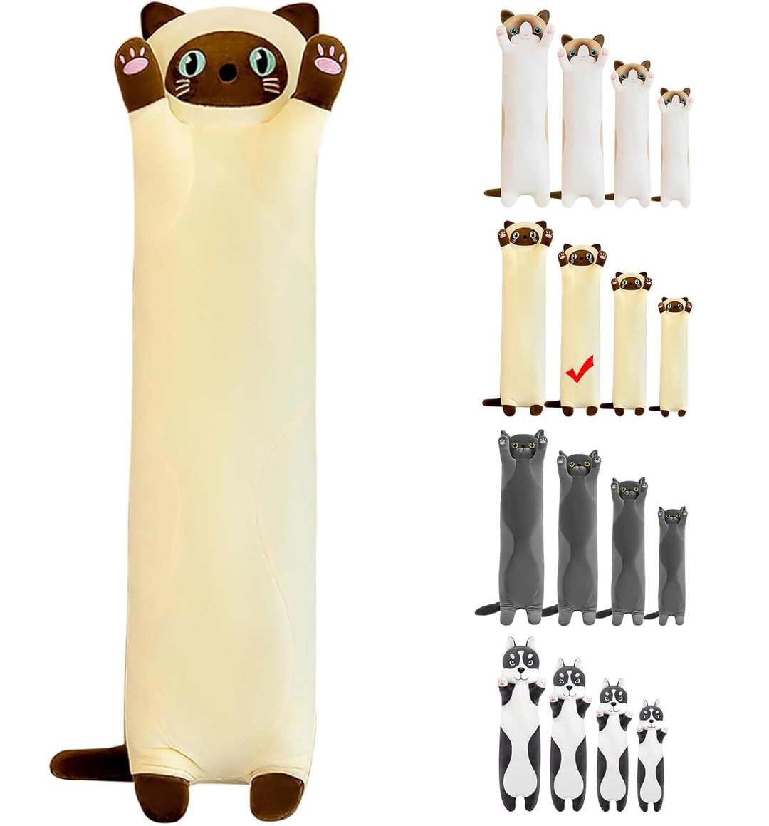LEcylankEr Katze Kuscheltier 90cm Weiche Katze Plüsch Plüschtier Kissen Katze Stofftier Kuscheltiere
