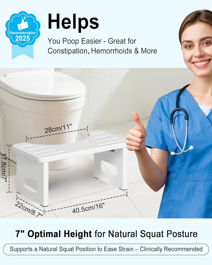 Toilettenhocker Holz – WC Hocker fur Erwachsene – Toilettenhocker Holz Klappbar - Squatty Kackhocker