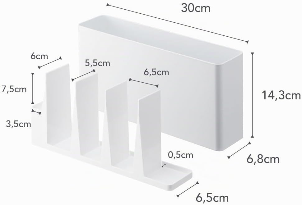 Yamazaki 8146 TOWER Organizer für Küchenzubehör, Stainless Steel, weiss