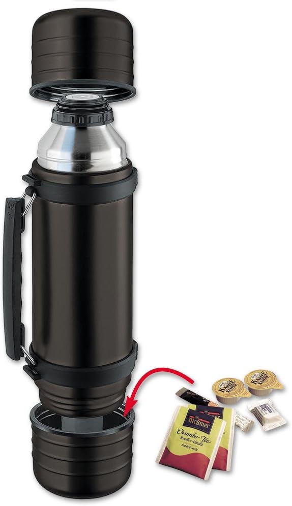 Isosteel Va-9562dqat Doppelwandige Thermoskanne, Quickstop-System – Einhand-Ausgiessen, 2 isolierend