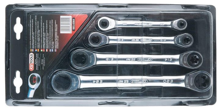 KS Tools 503.4364 GEARplus TX-E-Doppel-Ratschenringschlüssel-Satz, 4-tlg.