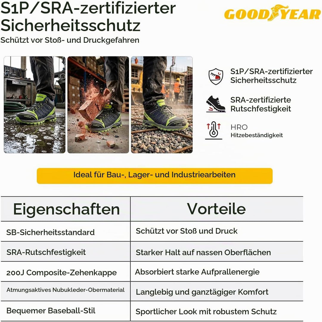 Goodyear Herren S1p Sra Sicherheitsstiefel, Yellow Blue, 45 EU Gelb Blau 45 EU, Gelb Blau 45 EU