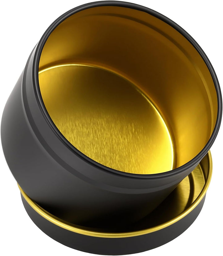 SYUTBOU 48 Stück 120ml Schwarz Kerzendosen, 65 x 45 mm Feuerblech Leer mit Deckel zum Befüllen, Für