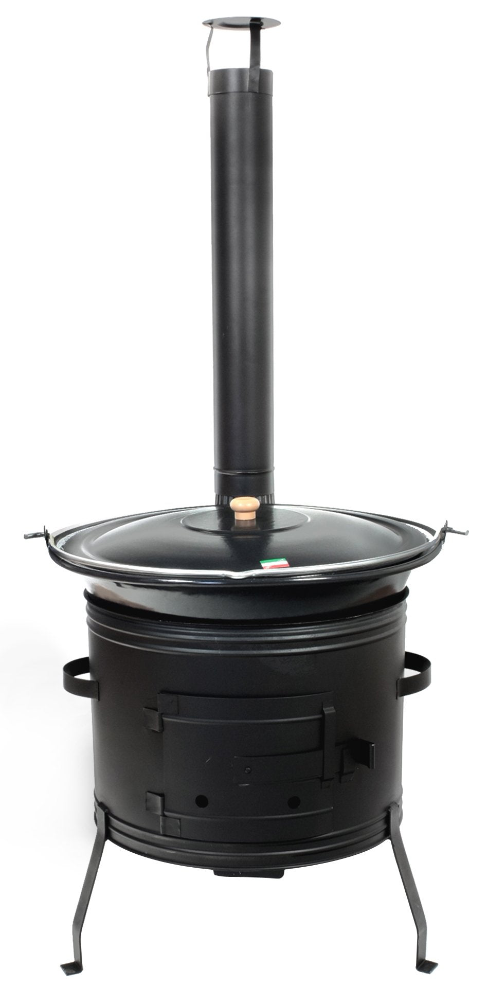 GRILLPLANET Gulaschkessel Gulaschkanone mit 22 Liter Gulaschkessel emailliert