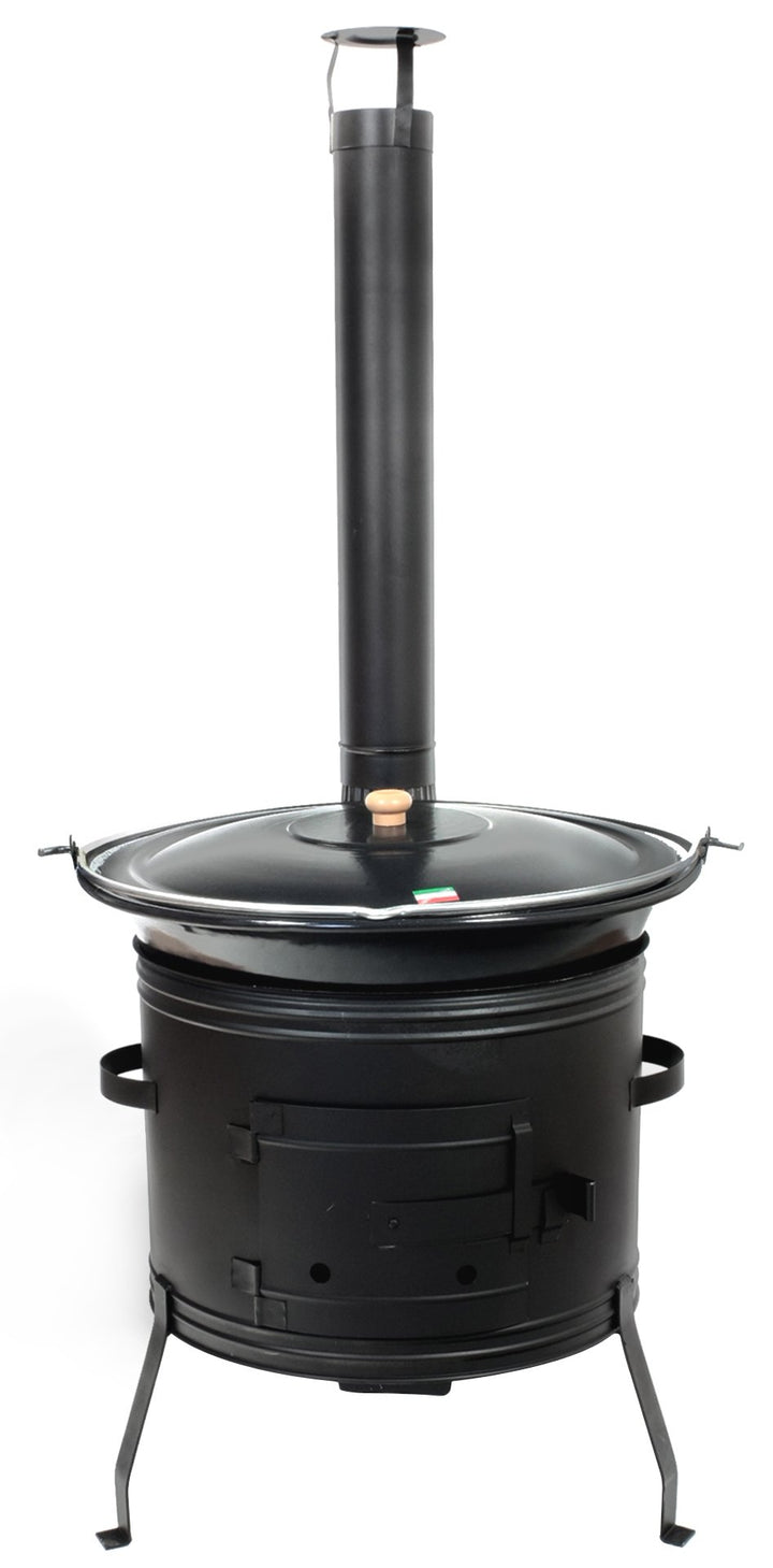 GRILLPLANET Gulaschkessel Gulaschkanone mit 22 Liter Gulaschkessel emailliert