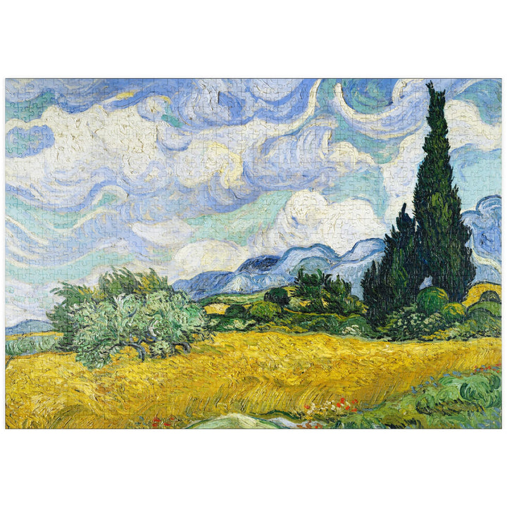 Wheat Field with Cypresses (1889) by Vincent Van Gogh - Premium 1000 Teile Puzzle - MyPuzzle Sonderk