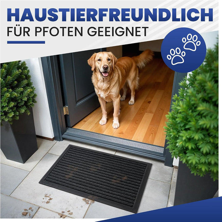 Bodenständig Fussmatte aussen - extrem rutschfest &amp; langlebig - Fussabtreter aussenbereich schwarz 4