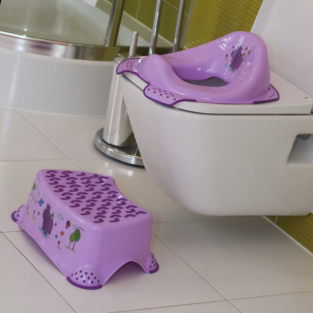 keeeper Hippo Tritthocker, Ab ca. 18 Monate bis ca. 10 Jahre, Anti-Rutsch-Funktion, Tomek, Lila Hipp