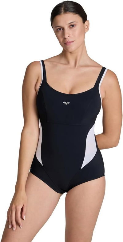 ARENA Damen Makimurax Low Cup R One Piece Swimsuit, Black-white, 48 EU