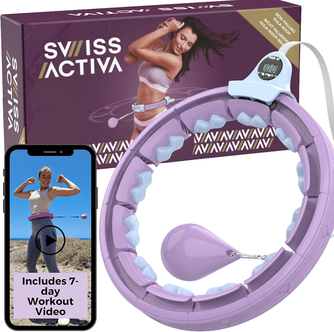 Swiss Activa+ Smart Hula Hoop mit Zähler- Hula Hoop der Nicht runter fällt - Smart Hula Hoop Reifen