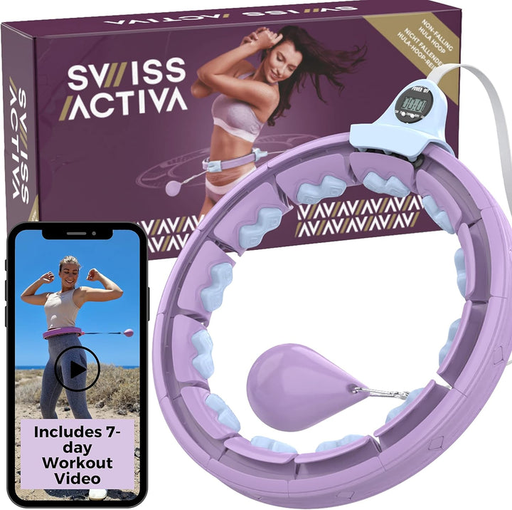 Swiss Activa+ Smart Hula Hoop mit Zähler- Hula Hoop der Nicht runter fällt - Smart Hula Hoop Reifen