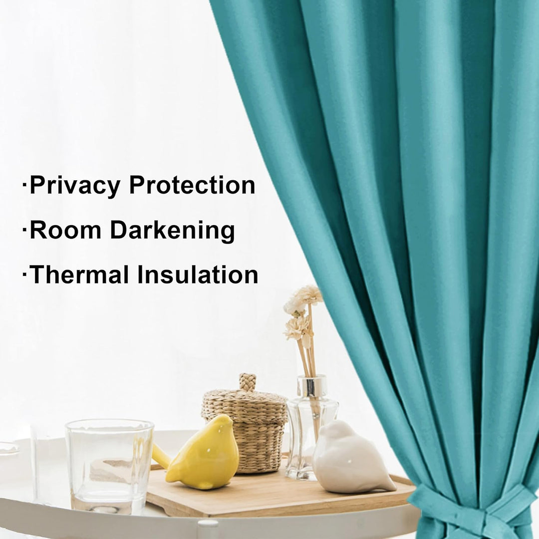 XWZO Blickdichte Vorhänge Verdunklungsvorhänge mit Ösen 2 Stücke Gardienen mit Raffhalter Lichtundur