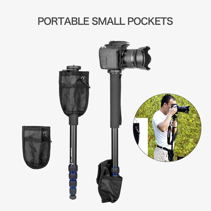 Koolehaoda Kamera Aluminium Einbeinstativ mit klappbarem Stativ,Max. Höhe 168cm K-288+A1, K-288+A1