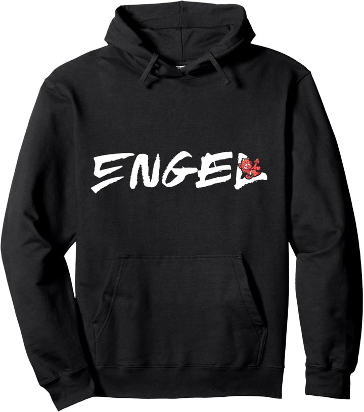 Engel Aufschrift mit Teufelchen, witziges Spruch Pullover Hoodie
