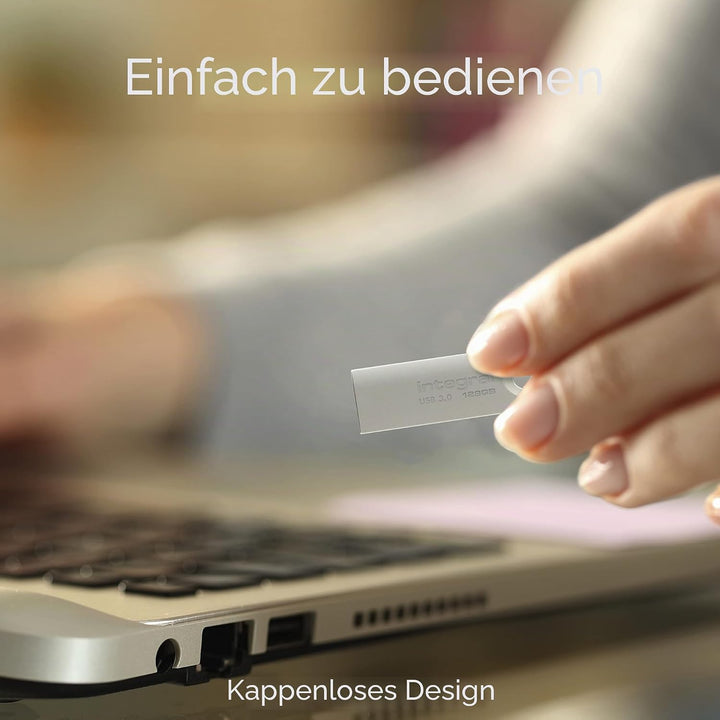 Integral 128GB USB-Speicher 3.2 Gen 1 Flash-Laufwerk Fusion mit Metallgehäuse, bis zu 110MB/s Arc 3.