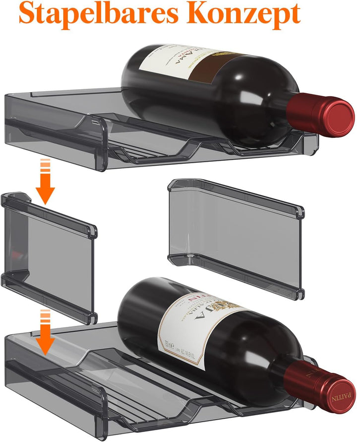 Lifewit Kühlschrank Organizer, Stapelbares Weinregal aus Kunststoff für Kühlschrank, Flaschen Organi