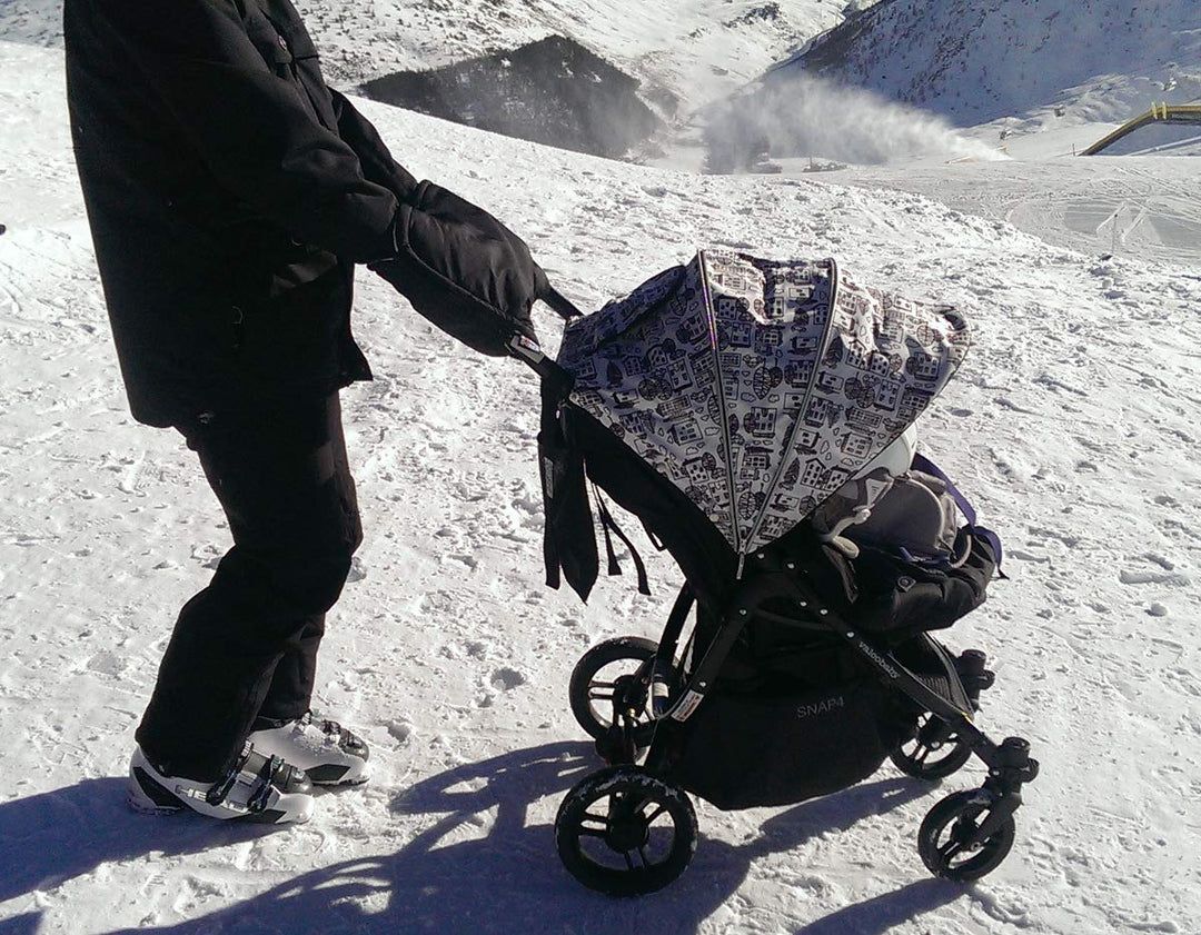 Kaarsgaren Handwärmer für Kinderwagen Rot, warmer Handmuff mit Merinowolle Innenfutter, Universalgrö