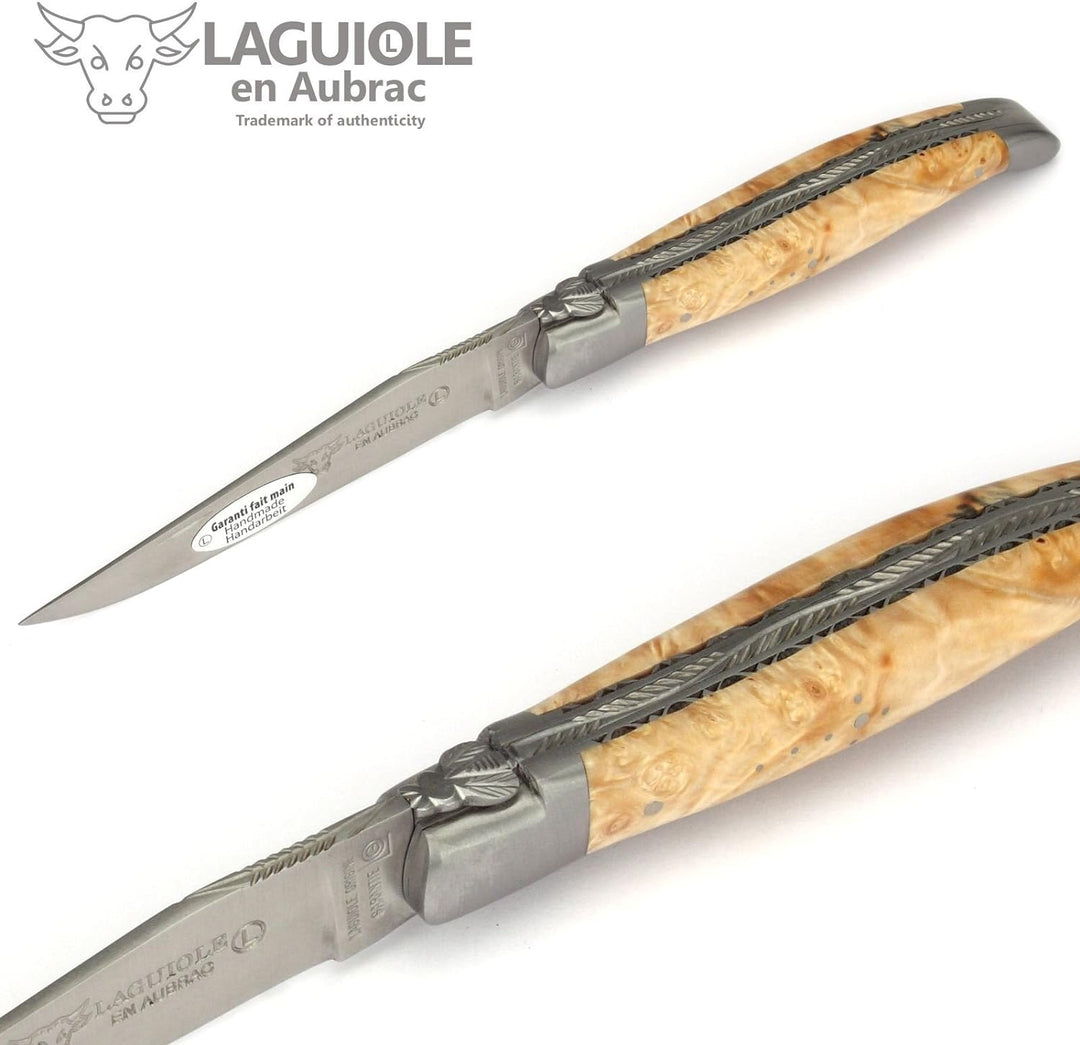 Laguiole en Aubrac Taschenmesser L0712NWIF 12 cm Doppelplatine, Griffschalen Rosskastanie, Klinge 10