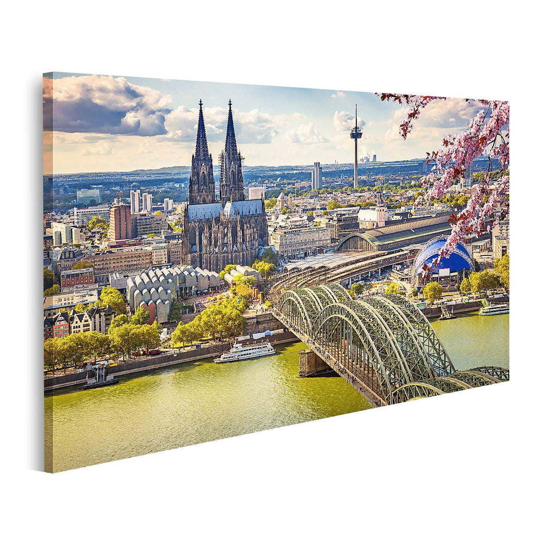 islandburner Bild auf Leinwand Luftaufnahme Von Köln Im Frühling Deutschland Bilder Wandbilder Poste