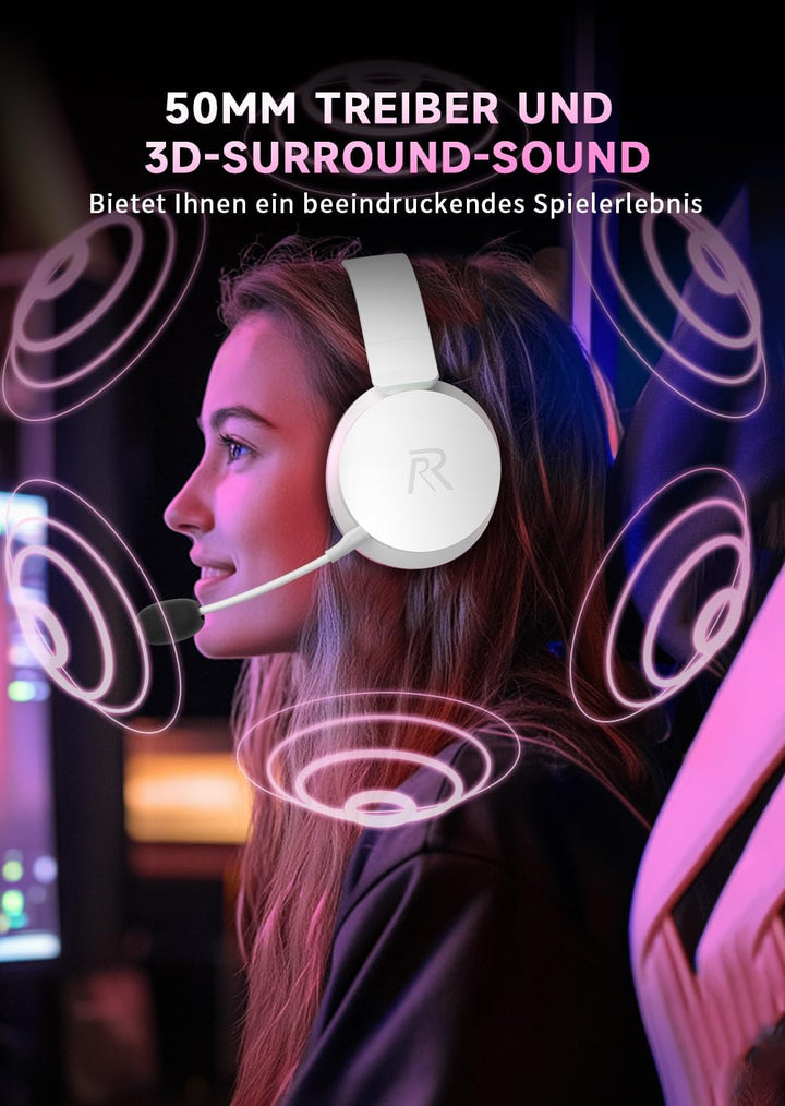 Wireless Gaming Headset für Xbox Series X|S, Xbox One, PS5, PS4, Noise Cancelling Bluetooth 5.3 Kabe