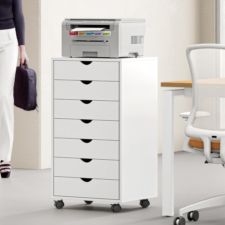 sogesfurniture Aktenschrank, Rollcontainer mit 7 Schubladen, Büroschrank, Schubladenschrank, Kommode