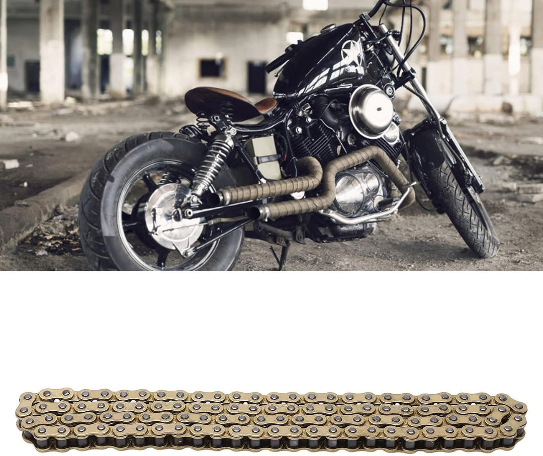 428 Motorrad Antriebskette 104 Glieder Gold Kohlenstoffstahl Motorrad Kette für ATV Motorrad Reparat