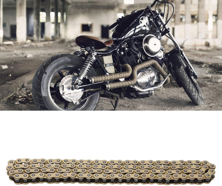 428 Motorrad Antriebskette 104 Glieder Gold Kohlenstoffstahl Motorrad Kette für ATV Motorrad Reparat