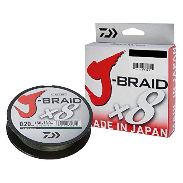 Daiwa J-Braid 8 Braid 300m Multicolor - geflochtene Angelschnur 0.350 mm, 0.350 mm