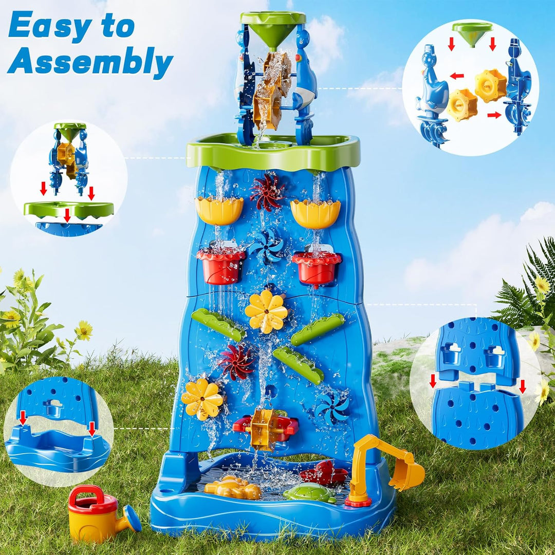 Ci Vetch Wasserfall-Sand- und Wasser-Spieltisch für Kleinkinder, Sommer-Outdoor-Wasserspieltisch mit