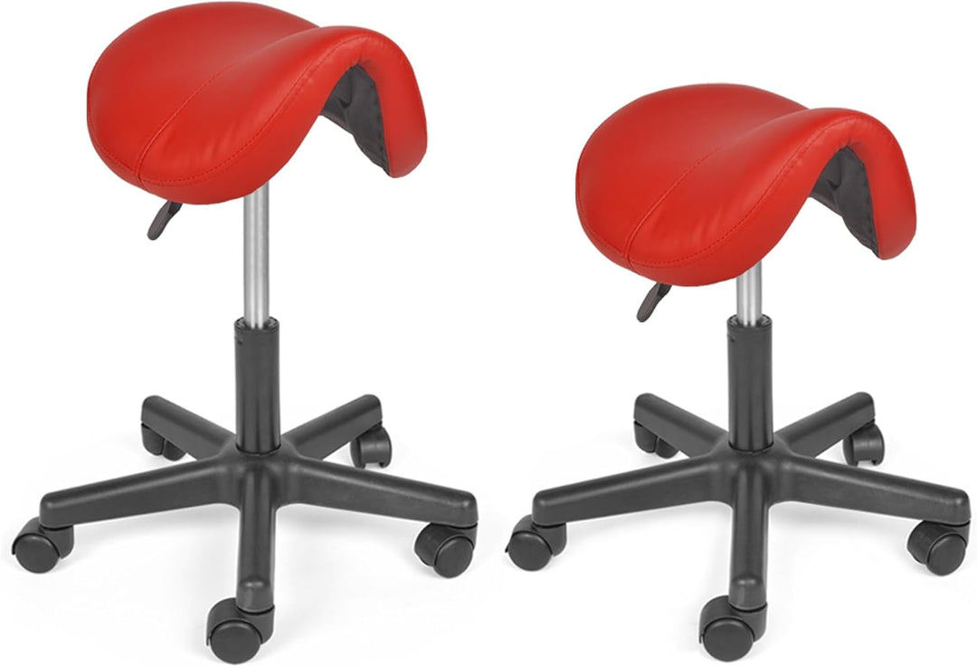 Mingone Sattelhocker Ergonomischer 2 Stück Arbeitshocker Höhenverstellbar Bürohocker mit Rollen 360°