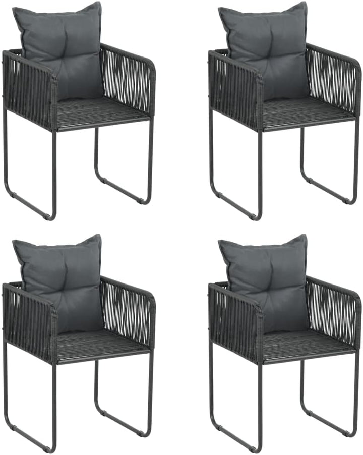 WIFESE 4 STK. Gartenstühle mit Kissen BalkonmöBel GartenmöBel Set Gartenstuhl StapelstüHle Rattan Ga