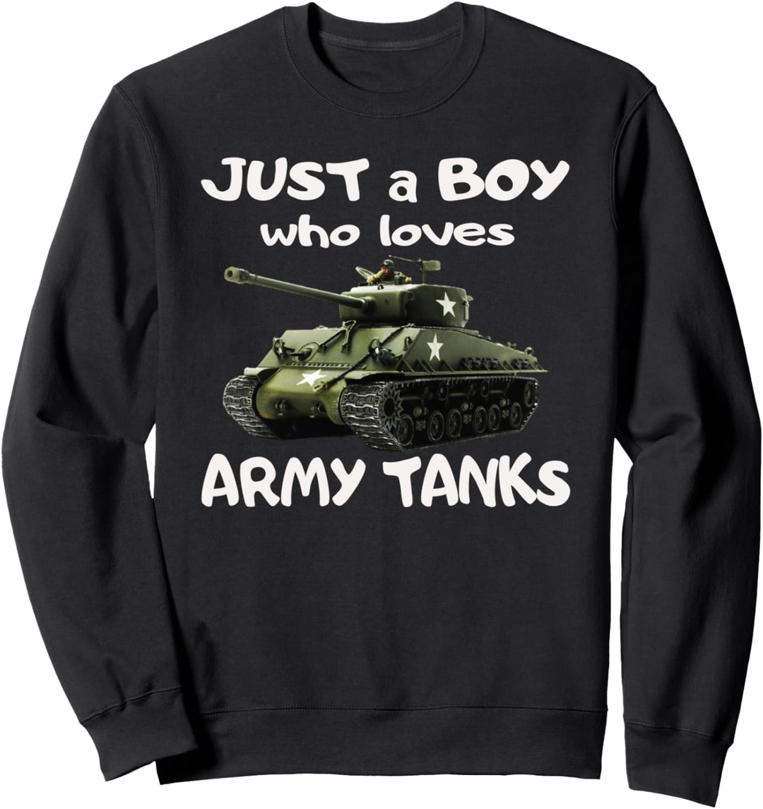 Junge der Panzer liebt Amerikanischer M4 Sherman Panzer Sweatshirt