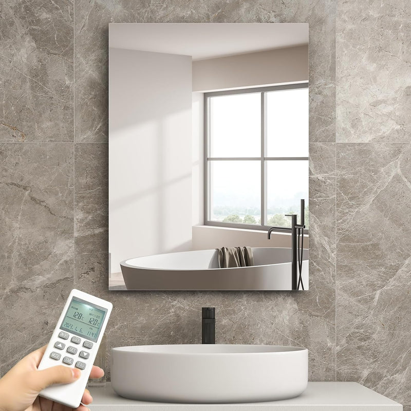 Infrarotheizung Spiegel mit Thermostat 450 Watt - Spiegelheizung Infrarot - Badspiegel 80x60 CM - Ba