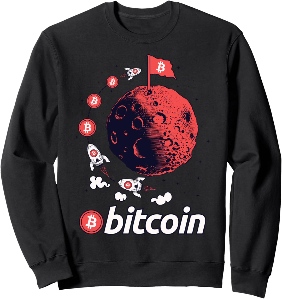 Lustige Bitcoin Mond Krypto Währungsblockkette Sweatshirt