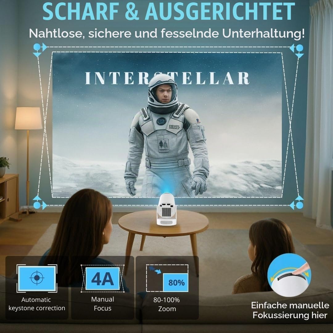 [2025 Neues Modell – inkl. HDMI-Kabel] LIMOFF Hy300 Ultra Mini Beamer – 1080P Full HD Smart Projekto