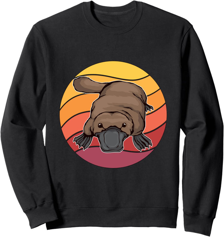 Retro Schnabeltier Design Sunset Sachen Schnabeltiere Sweatshirt