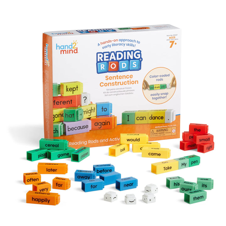 Learning Resources Textstäbe Satzbildung, Lesen lernen, Satzbildung für Kinder, Verbindungswürfel Sa