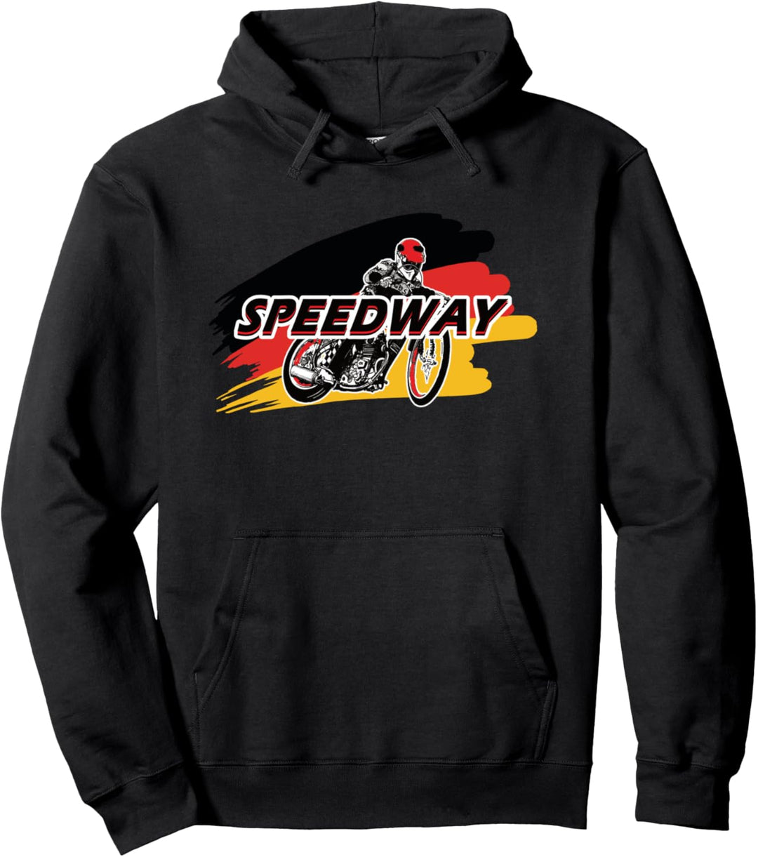 Speedway Fahrer (schwarz/rot) Deutschland Flagge Pullover Hoodie