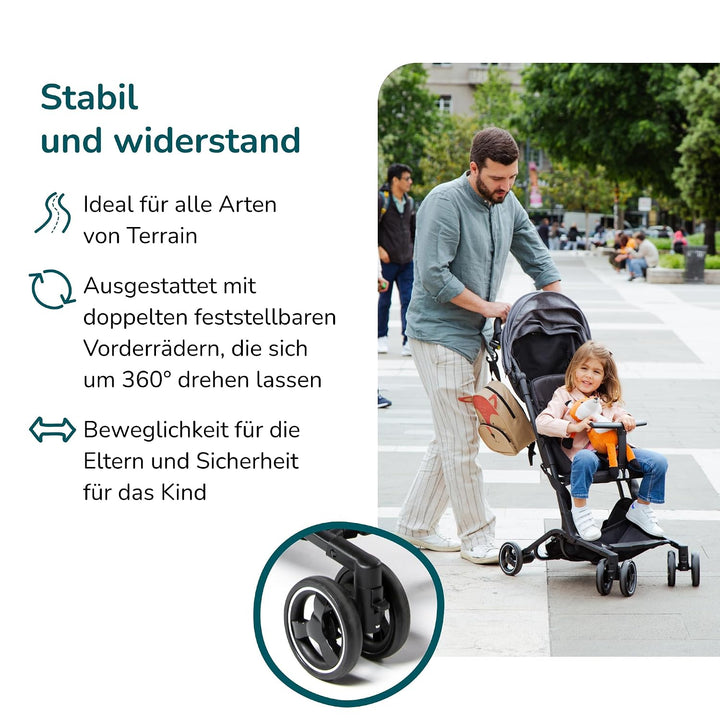 Leichtgewichtiger Kinderwagen buggy bis 25 kg - mit Liegefunktion, buggy klein zusammenklappbar,komp