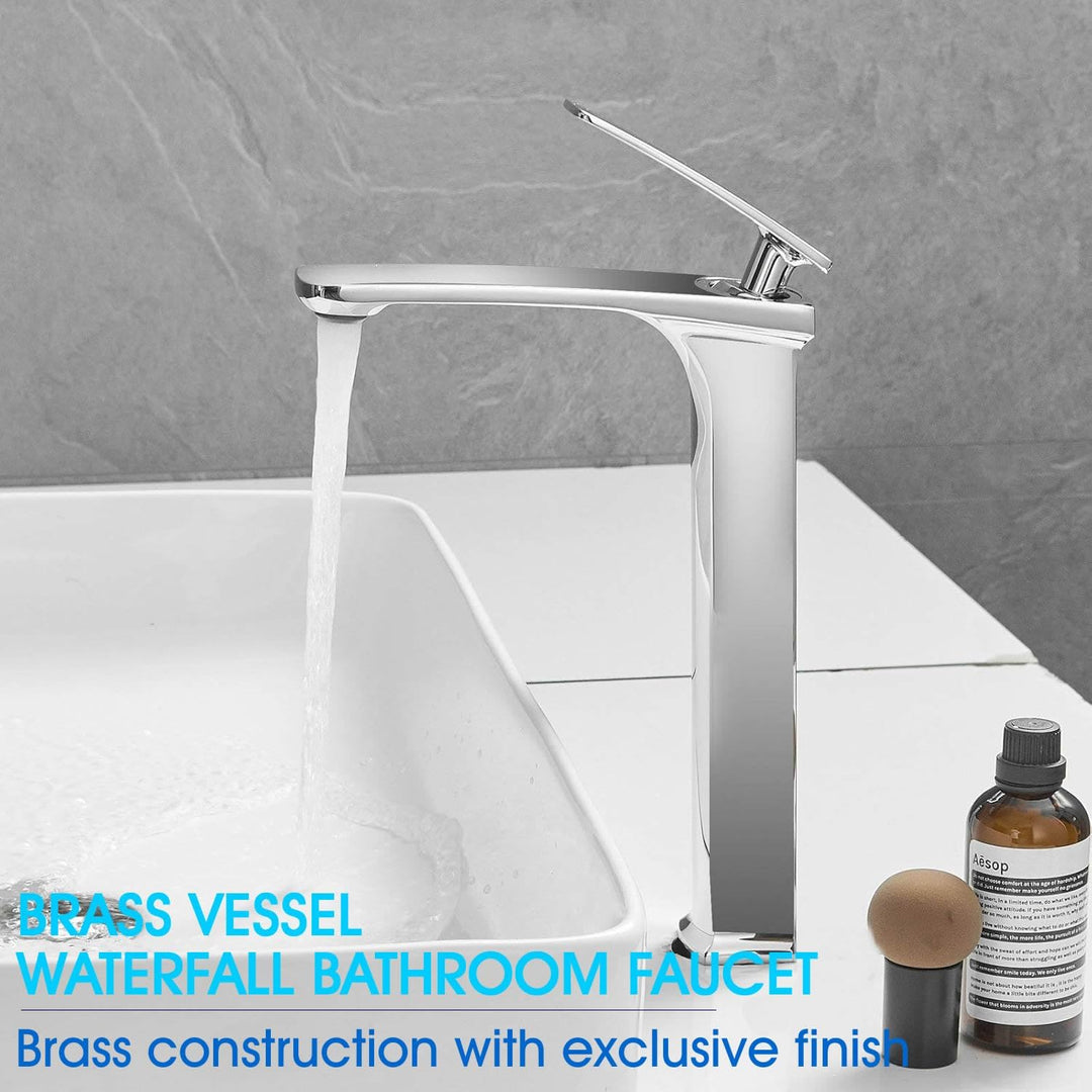 Kelelife Wasserhahn Bad Waschtischarmatur, Einhebel-Badarmatur, Chrom, Hoher Wasserhahnauslauf Polie