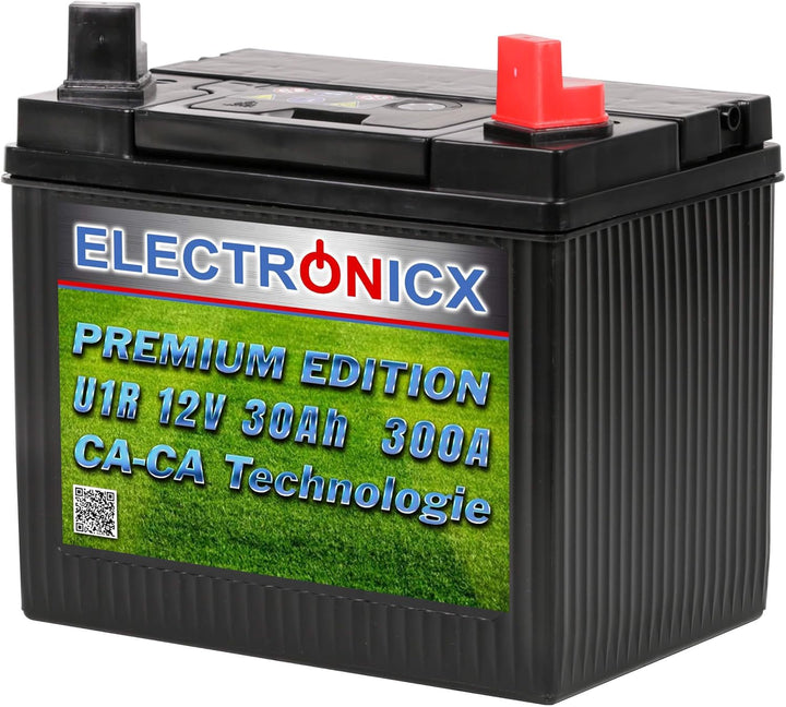 Electronicx Premium Rasentraktor Batterie 12V 30Ah Aufsitzrasenmäher Akku Rasenmäher Pluspol Rechts,