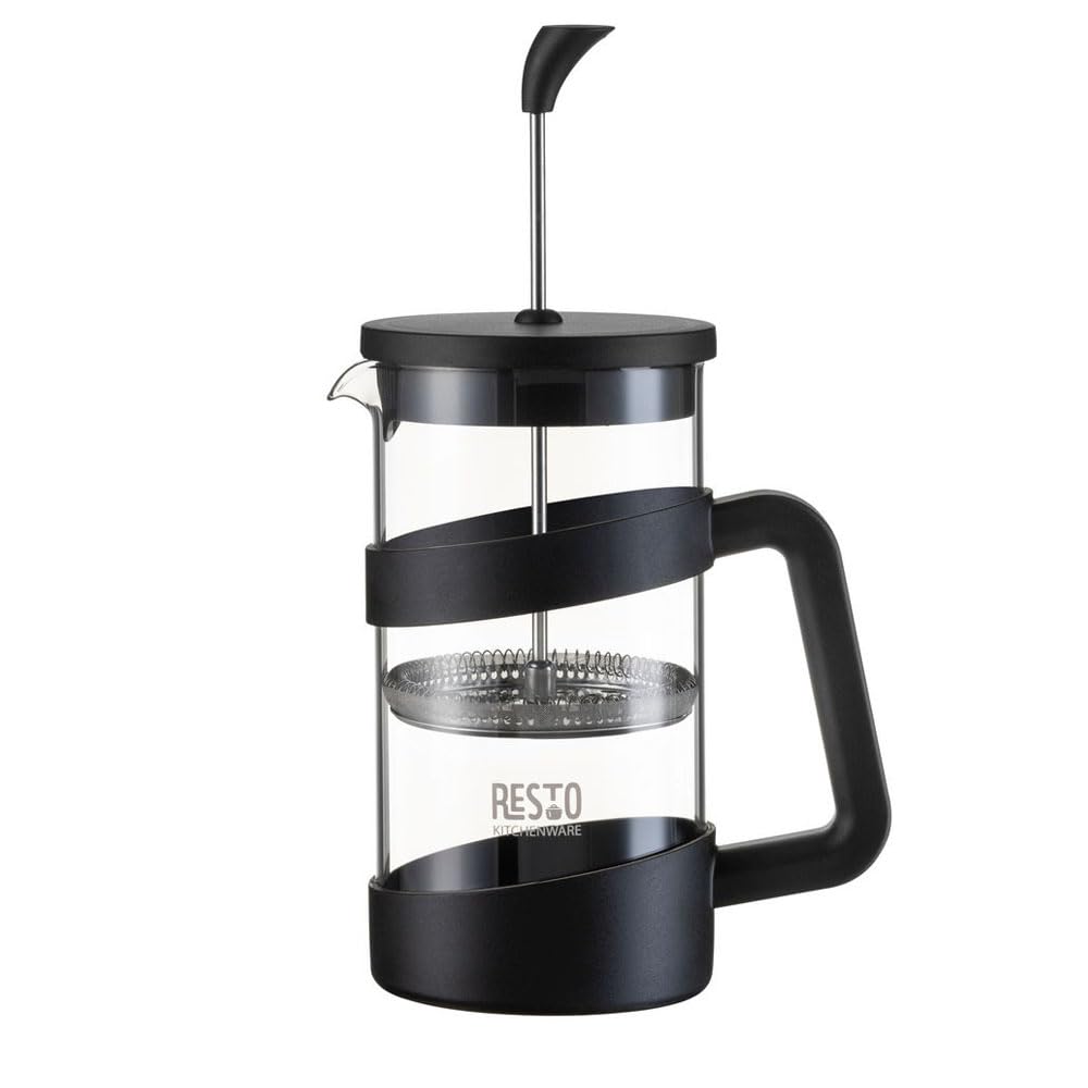 RESTO 90509 French Press - der stilvolle, elegante Tee - und Kaffeebereiter aus hitzebeständigem Bor