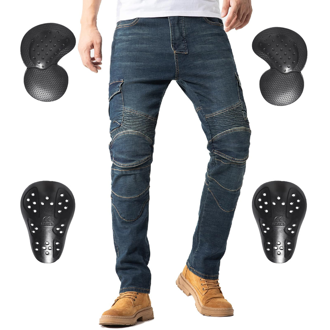 CTBQiTom Morradhose Herren Motorrad Hosen Motorrad Jeans Motorradhose Jeans Gepanzert mit CE Rüstung