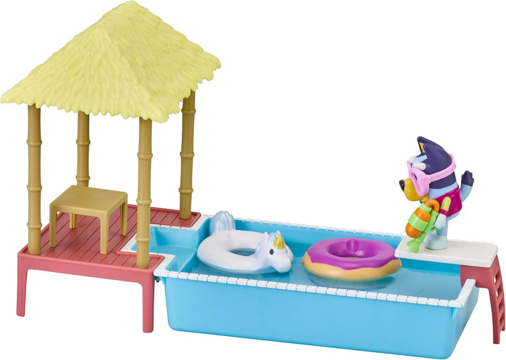 moose toys Blueys Pool-Spielset mit Figur (6,3–7,6 cm) und Zubehör Einzelbett, Einzelbett