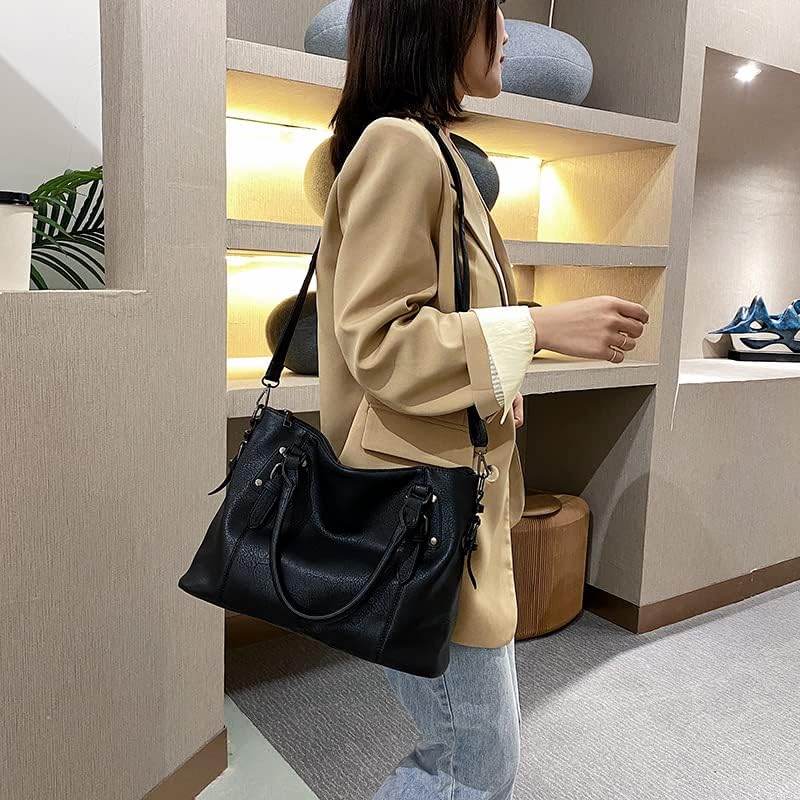 Coolives Damenhandtasche Set aus PU-Leder Damen Hobo Handtasche Tasche Vintage Schultertasche Hobo D