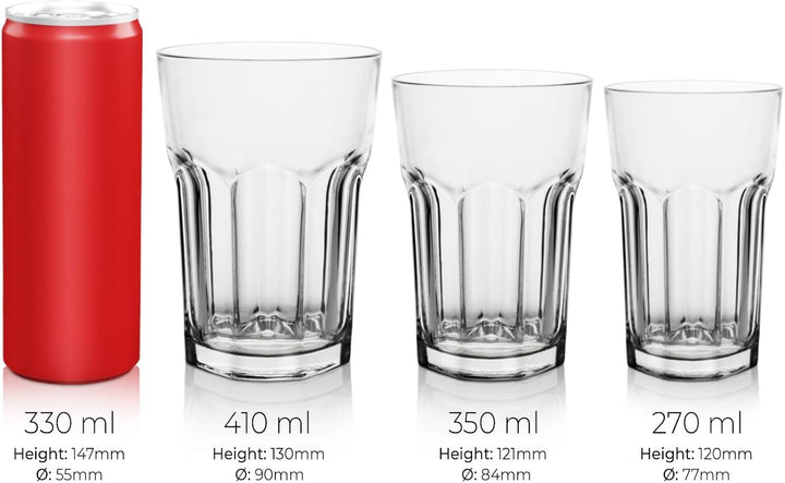 Konzept 11 - Wassergläser Set 12-teilig, Trinkgläser Set, 270ml Gläser Set Stapelbar- Perfekt für Sa