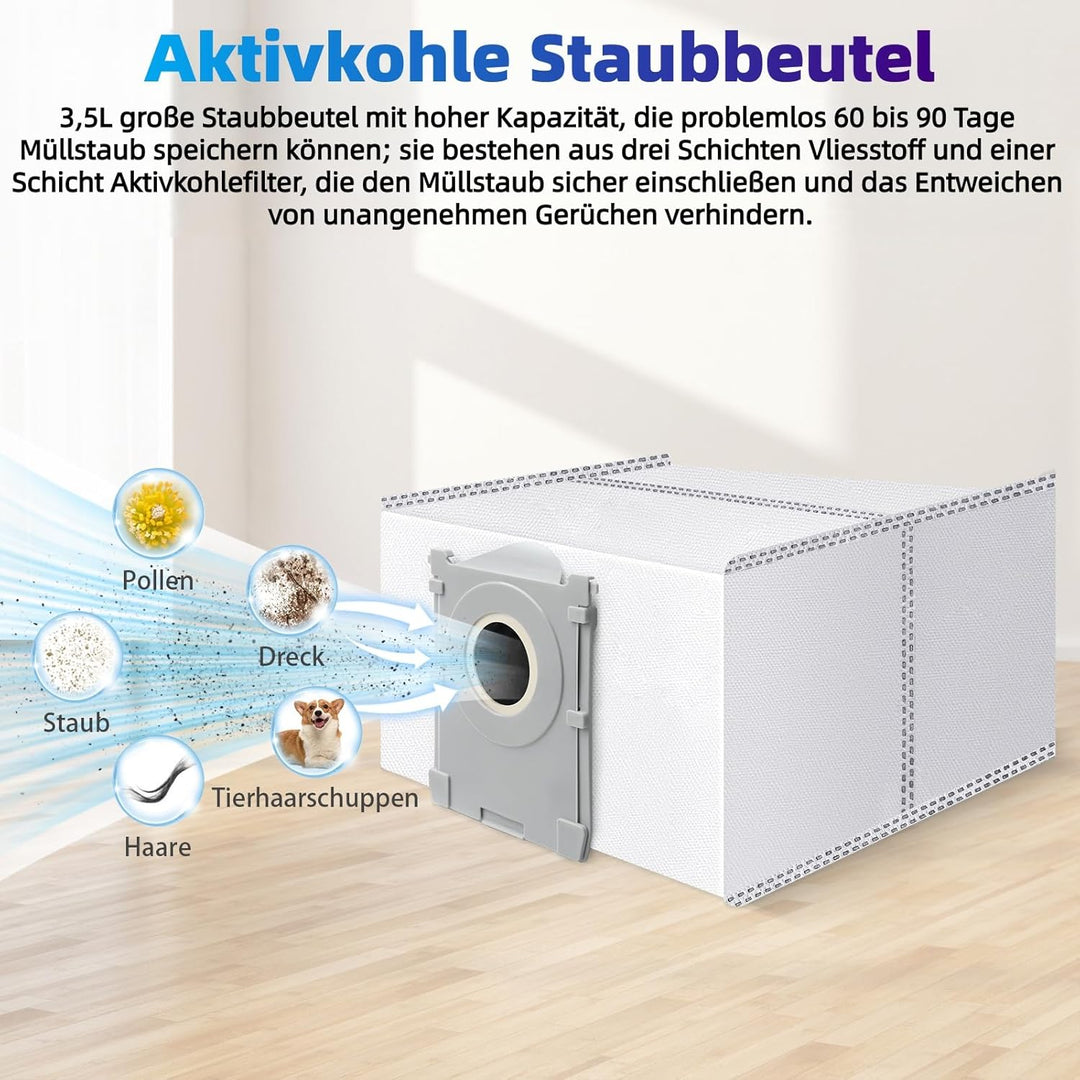 Bluearks 19 Stück Zubehörset für Ecovacs Deebot X8 Pro Omni/X8 Omni Saugroboter, 1 Hauptbürste, 4 Fi