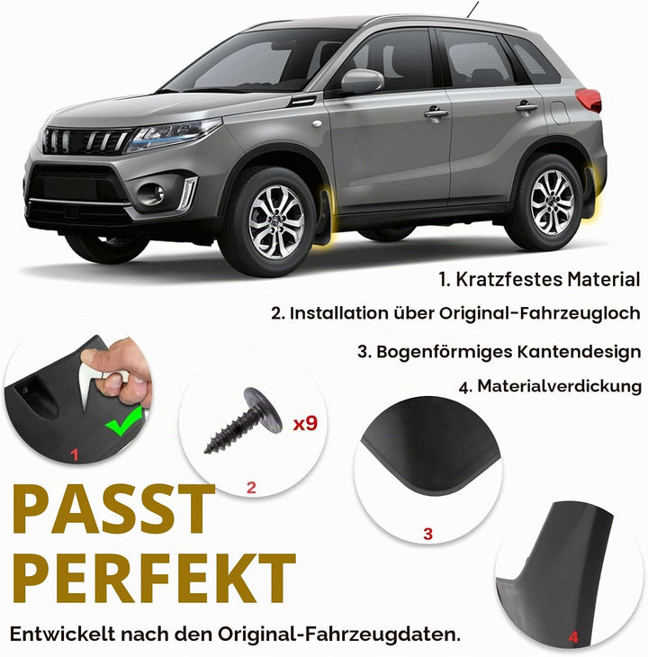 Psler Auto Schmutzfänger Kotflügel Spritzschutz Kit für Vitara 2016-2023 Suzuki Vitara 2016-2023, Su