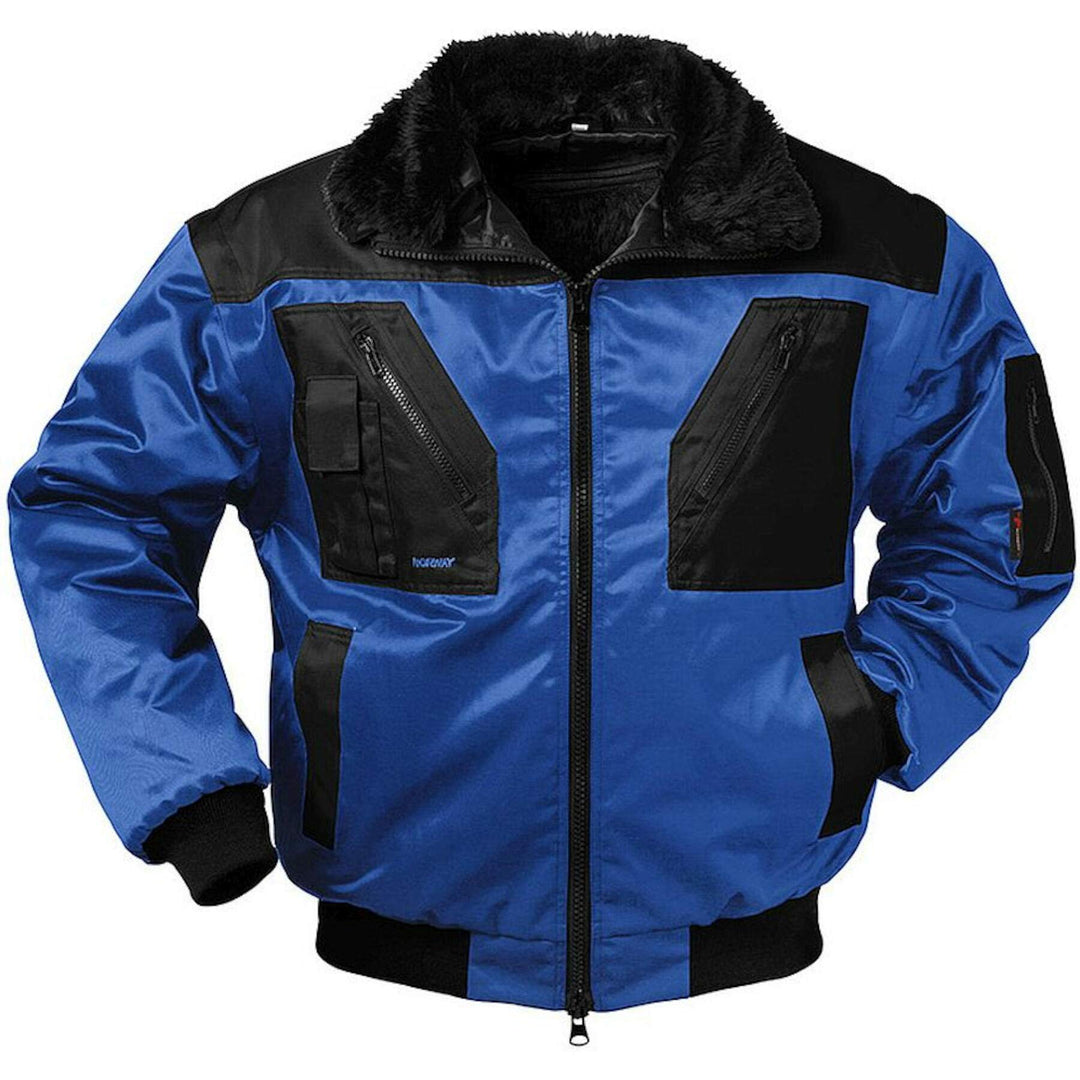 Piloten-Jacke 4 in 1 - Kragenfutter und Ärmel abtrennbar - royal/schwarz - Grösse: 3XL