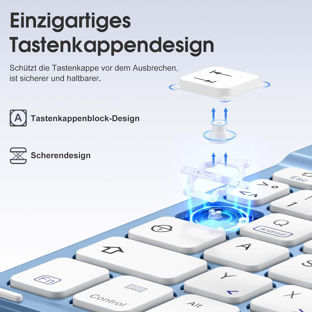 Vobafe Hülle mit Tastatur für iPad A16 11/10 Generation (2025/2022, 10,9/11 Zoll), Magnetisch Abnehm